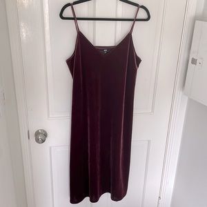 Maroon Velvet Slip Dress